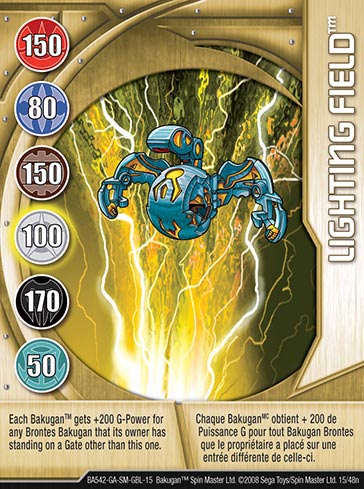 Lightning Field 15 48n Bakugan 1 48n Card Set